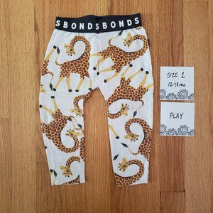 Bonds Australia White Giraffe Leggings size 1